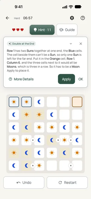 An Equinox hint explaining Double at the End, with the proof in Blue and the target in Orange