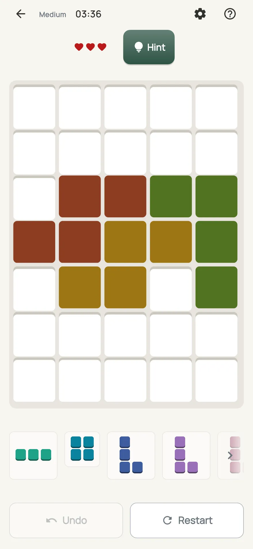 Mosaic on iPhone: a board in progress