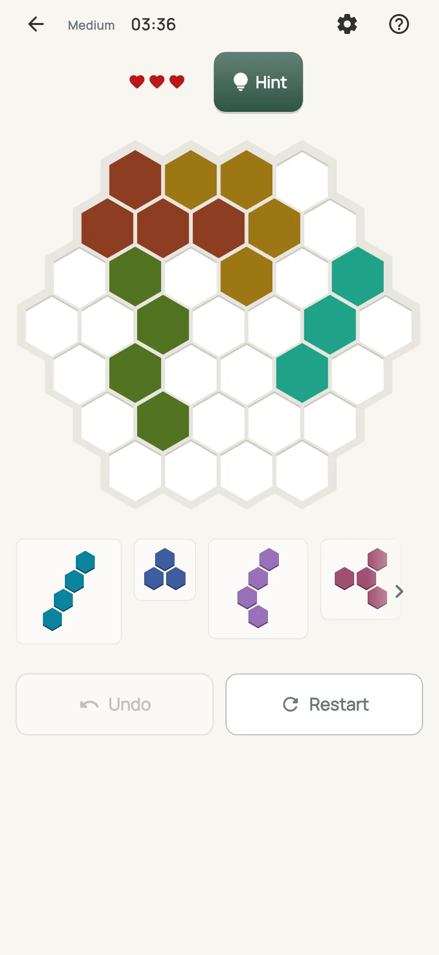 Mosaic Hive on iPhone: a board in progress