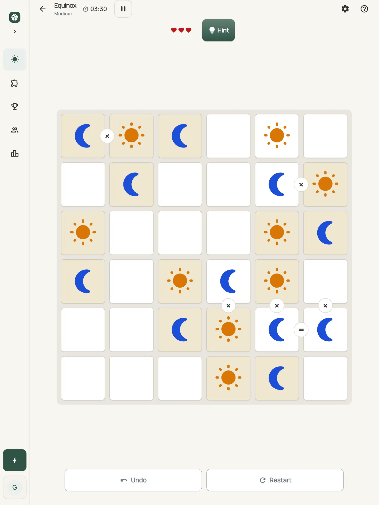 Equinox on iPad: a board in progress