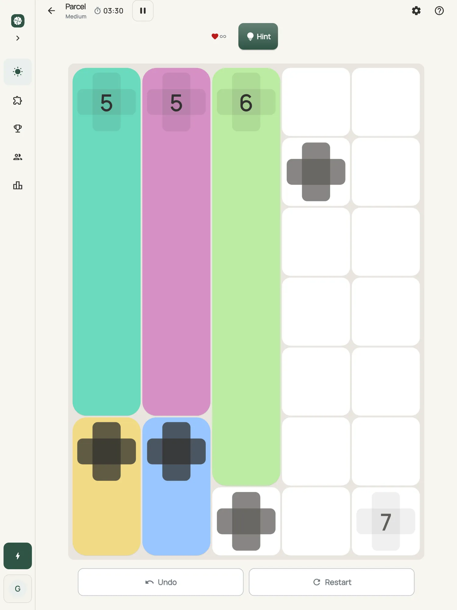 Parcel on iPad: a board in progress