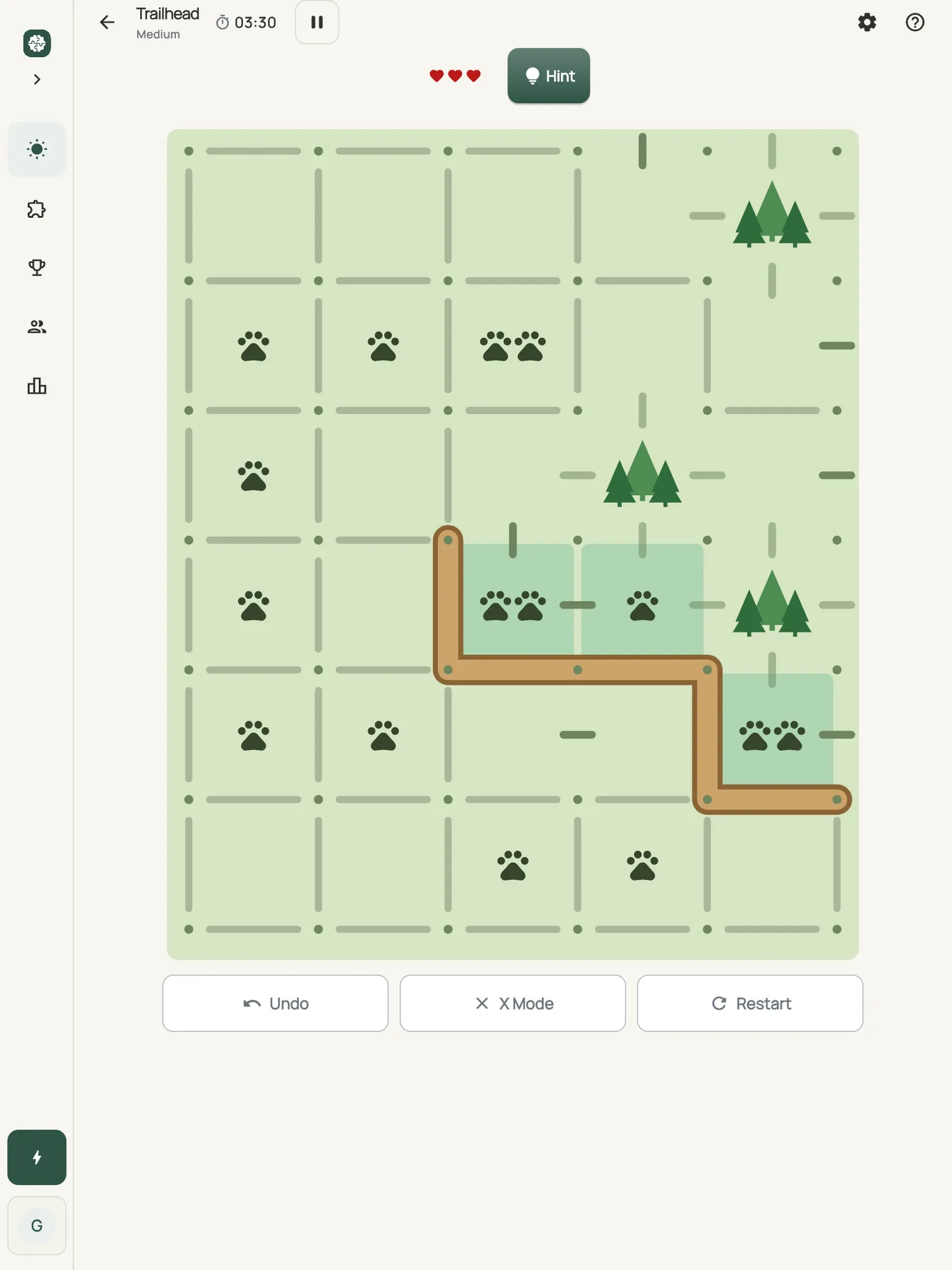 Trailhead on iPad: a board in progress
