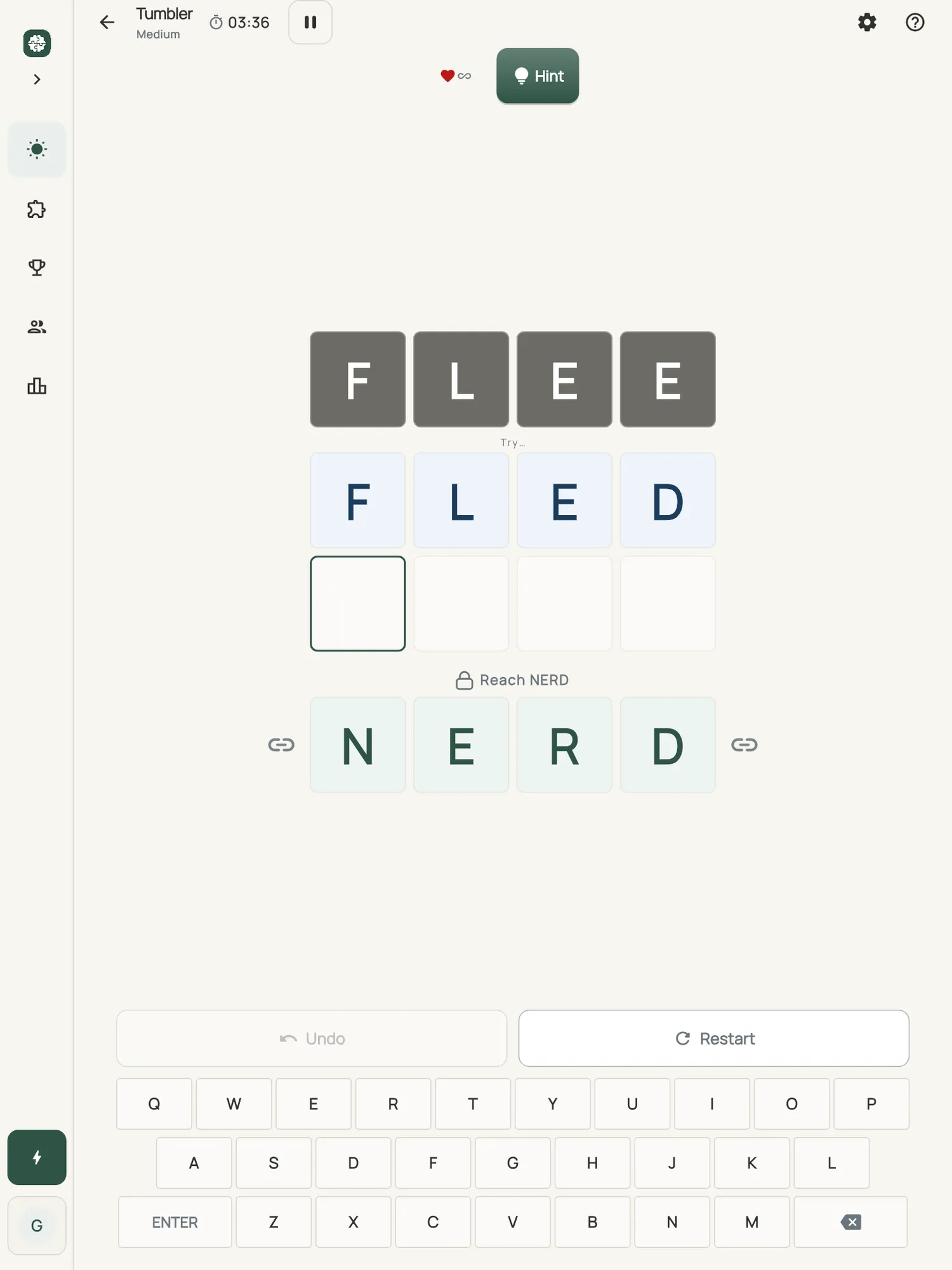 Tumbler on iPad: a board in progress