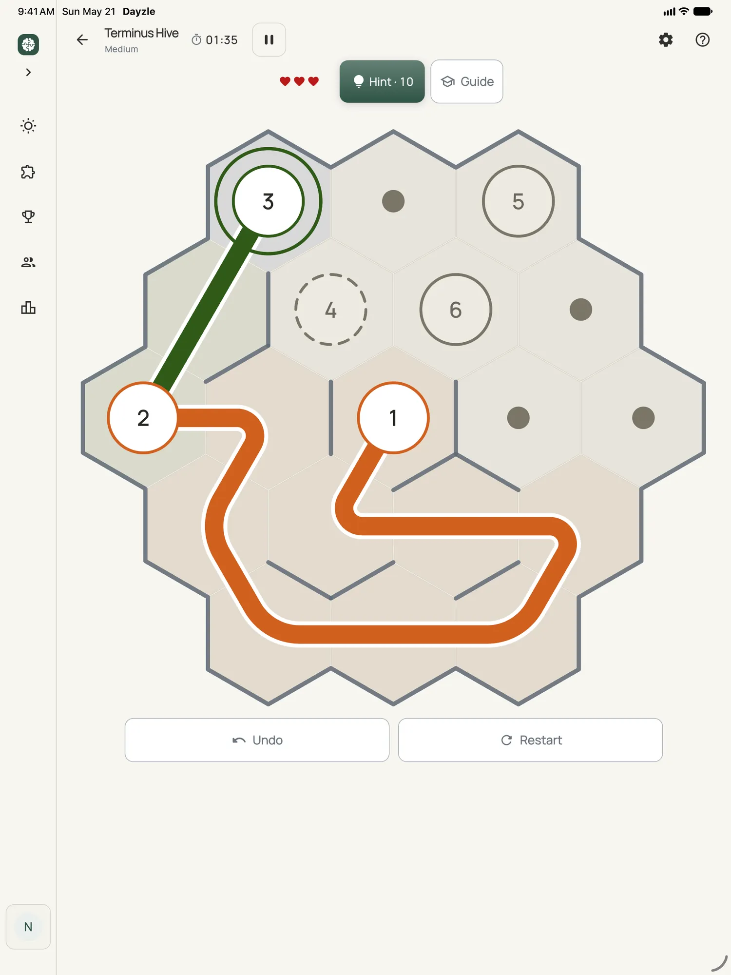 Terminus Hive on iPad: a board in progress