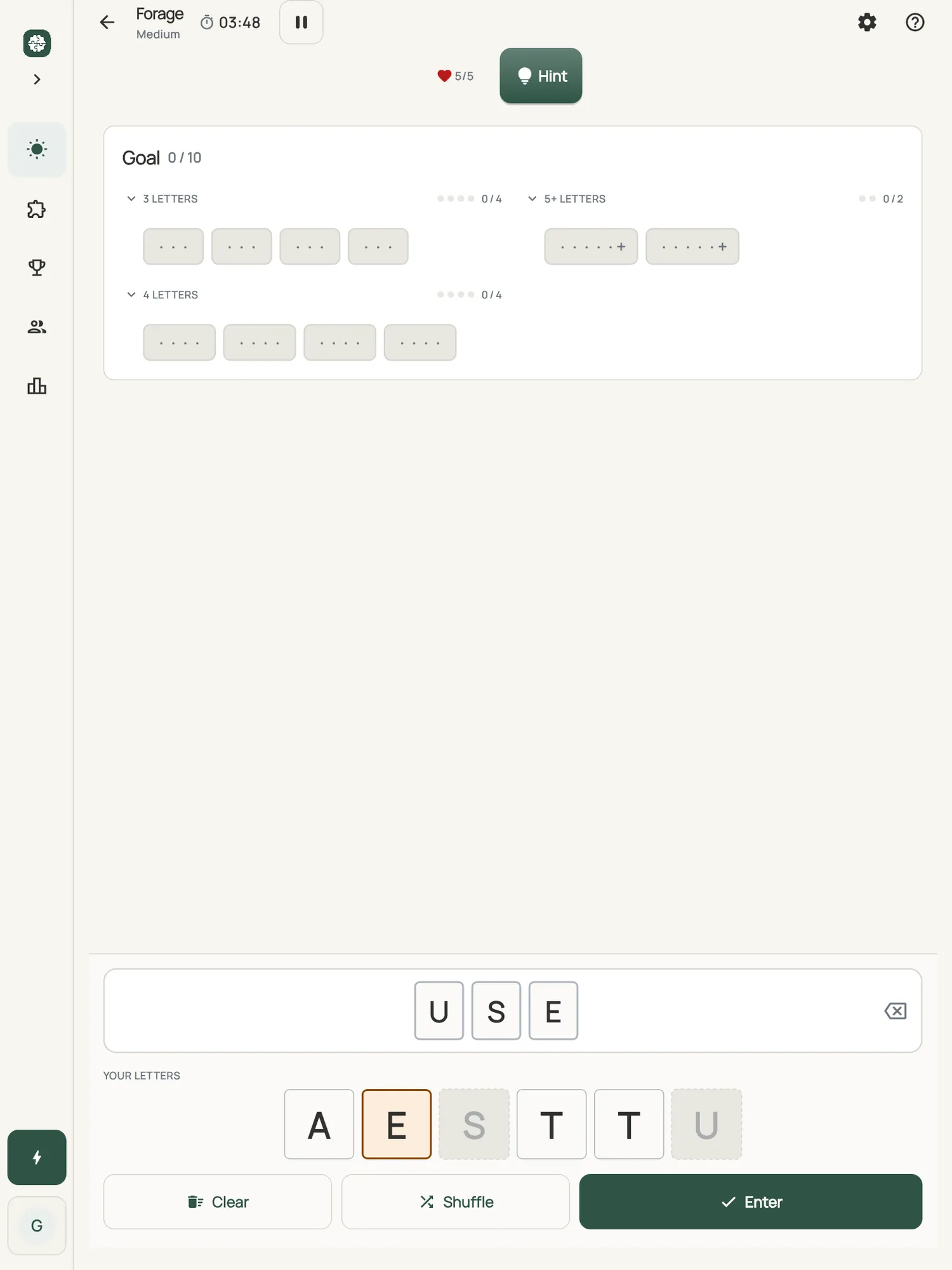 Forage on iPad: a board in progress