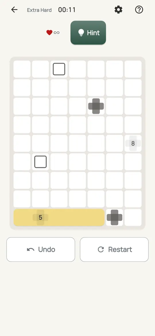 Parcel: the hint teaching Only One Owner on a real board. Find a cell that only one clue can still reach. That clue's parcel has to cover it.