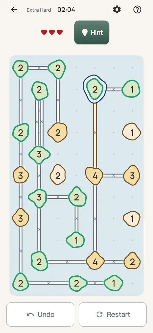 Span: the hint teaching One Step Ahead on a real board. Suppose a span stays as it is, follow what the numbers force, and see whether some island runs short.