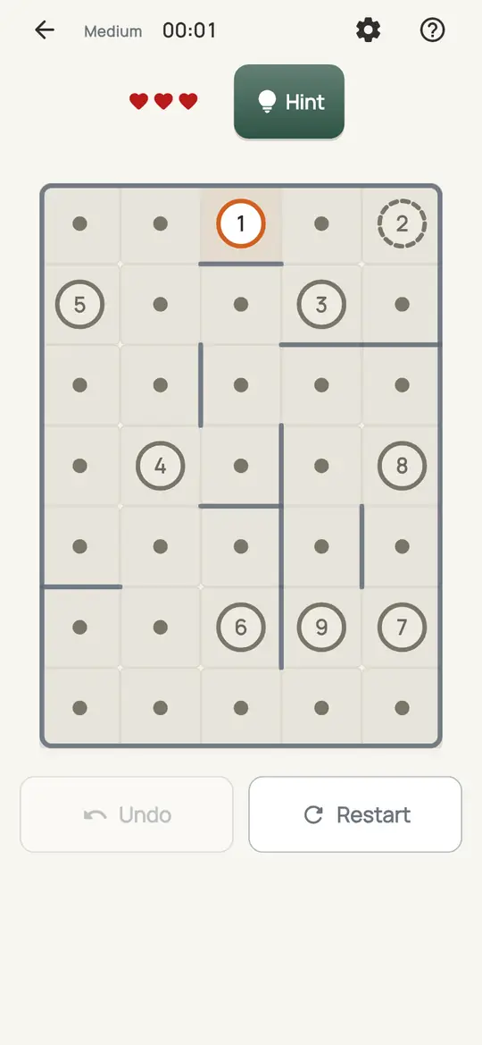 Terminus: the hint teaching Cut Off on a real board. A step that would leave the line unable to reach the next station, or the districts it has to serve on the way.