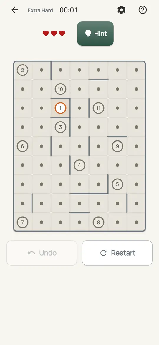 Terminus: the hint teaching Only Way Out on a real board. Every district beside the end of the line but one is already served, closed off, off the map, or a station whose turn has not come.