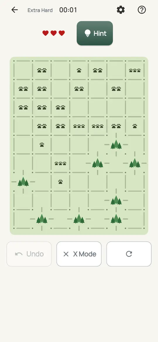 Trailhead: the hint teaching No Dead Ends on a real board. Find a stretch leading to a marker with no other way out. It can't be trail.